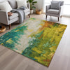 Piper Looms Chantille Abstract ACN1977 Green Machine Washable Area Rug Lifestyle Image Feature