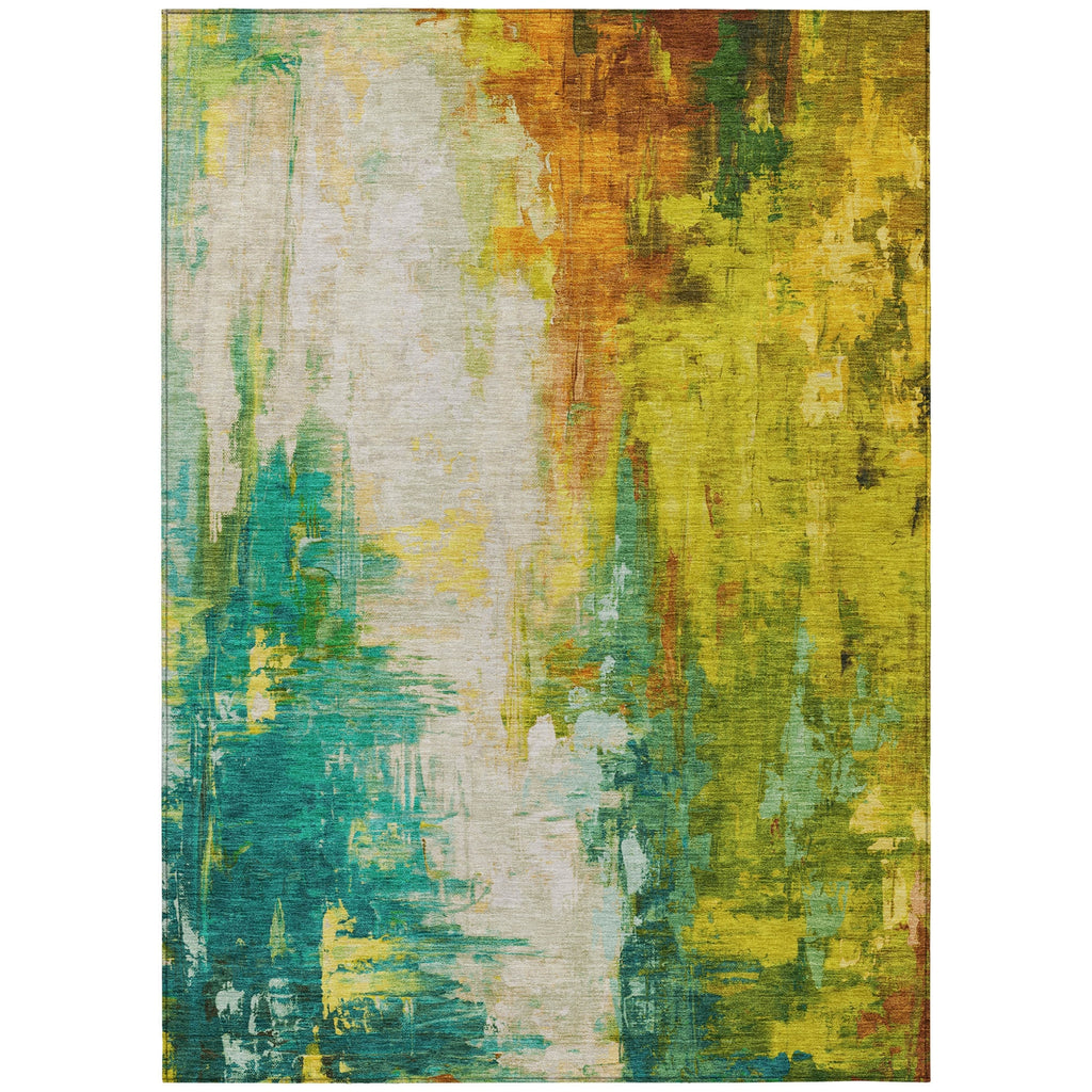 Piper Looms Chantille Abstract ACN1977 Green Machine Washable Area Rug main image
