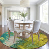 Piper Looms Chantille Abstract ACN1977 Green Machine Washable Area Rug Round Lifestyle Image Feature