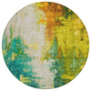 Piper Looms Chantille Abstract ACN1977 Green Machine Washable Area Rug Round Main Image