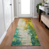 Piper Looms Chantille Abstract ACN1977 Green Machine Washable Area Rug Runner Lifestyle Image Feature