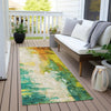 Piper Looms Chantille Abstract ACN1977 Green Machine Washable Area Rug Runner Outdoor Lifestyle Image Feature
