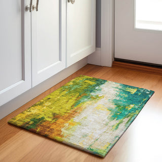 Piper Looms Chantille Abstract ACN1977 Green Machine Washable Area Rug Scatter Lifestyle Image Feature