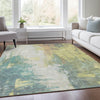 Piper Looms Chantille Abstract ACN1977 Seafoam Machine Washable Area Rug Lifestyle Image Feature