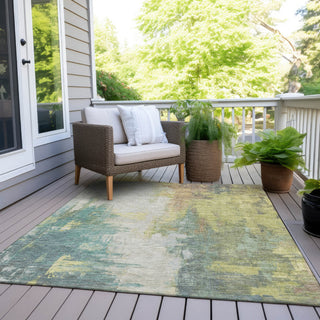 Piper Looms Chantille Abstract ACN1977 Seafoam Machine Washable Area Rug Outdoor Lifestyle Image Feature