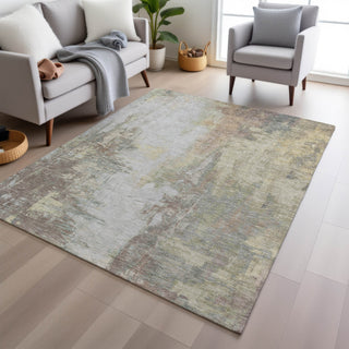 Piper Looms Chantille Abstract ACN1977 Tan Machine Washable Area Rug Lifestyle Image Feature