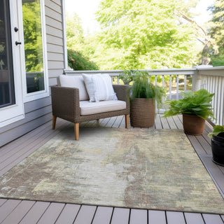 Piper Looms Chantille Abstract ACN1977 Tan Machine Washable Area Rug Outdoor Lifestyle Image Feature