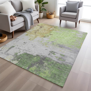 Piper Looms Chantille Abstract ACN1978 Aloe Machine Washable Area Rug Lifestyle Image Feature