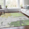 Piper Looms Chantille Abstract ACN1978 Aloe Machine Washable Area Rug Lifestyle Image Feature