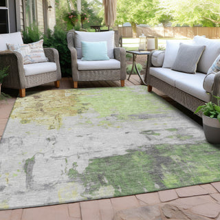 Piper Looms Chantille Abstract ACN1978 Aloe Machine Washable Area Rug Outdoor Lifestyle Image Feature