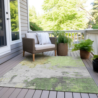 Piper Looms Chantille Abstract ACN1978 Aloe Machine Washable Area Rug Outdoor Lifestyle Image Feature