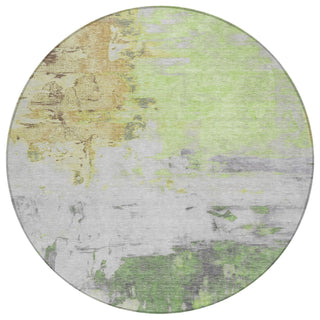 Piper Looms Chantille Abstract ACN1978 Aloe Machine Washable Area Rug Round Main Image