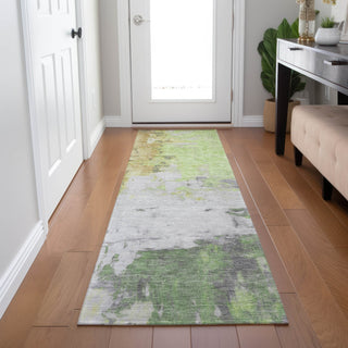 Piper Looms Chantille Abstract ACN1978 Aloe Machine Washable Area Rug Runner Lifestyle Image Feature