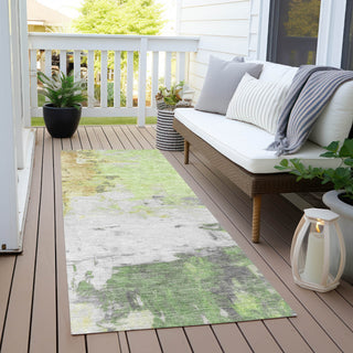 Piper Looms Chantille Abstract ACN1978 Aloe Machine Washable Area Rug Runner Outdoor Lifestyle Image Feature