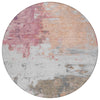 Piper Looms Chantille Abstract ACN1978 Salmon Machine Washable Area Rug Round Main Image