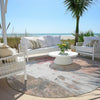Piper Looms Chantille Abstract ACN1978 Salmon Machine Washable Area Rug Round Outdoor Lifestyle Image Feature