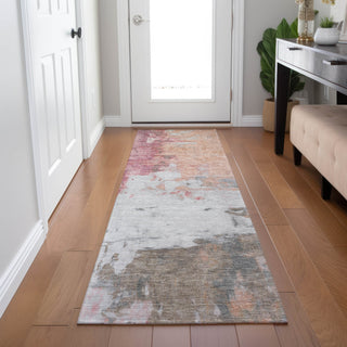 Piper Looms Chantille Abstract ACN1978 Salmon Machine Washable Area Rug Runner Lifestyle Image Feature