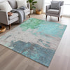 Piper Looms Chantille Abstract ACN1978 Teal Machine Washable Area Rug Lifestyle Image Feature