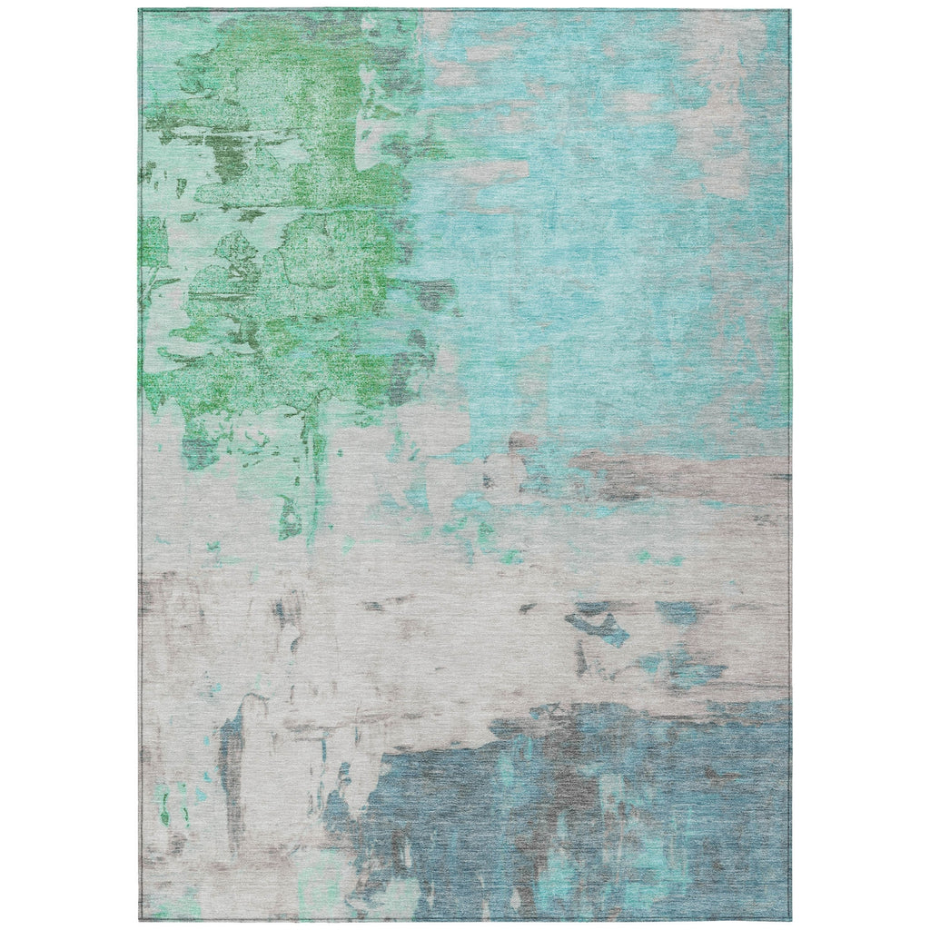 Piper Looms Chantille Abstract ACN1978 Teal Machine Washable Area Rug main image