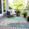 Piper Looms Chantille Abstract ACN1978 Teal Machine Washable Area Rug Outdoor Lifestyle Image Feature