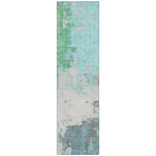 Piper Looms Chantille Abstract ACN1978 Teal Machine Washable Area Rug Runner Main Image