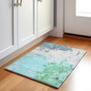 Piper Looms Chantille Abstract ACN1978 Teal Machine Washable Area Rug Scatter Lifestyle Image Feature