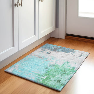 Piper Looms Chantille Abstract ACN1978 Teal Machine Washable Area Rug Scatter Lifestyle Image Feature