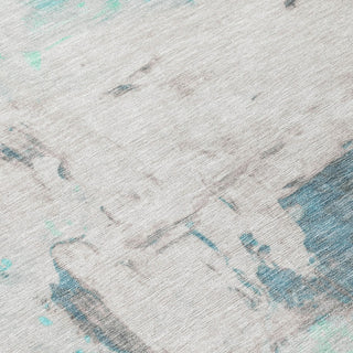 Piper Looms Chantille Abstract ACN1978 Teal Machine Washable Area Rug Swatch Image