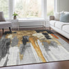 Piper Looms Chantille Abstract ACN1979 Black Machine Washable Area Rug Lifestyle Image Feature