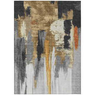 Piper Looms Chantille Abstract ACN1979 Black Machine Washable Area Rug main image