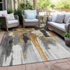 Piper Looms Chantille Abstract ACN1979 Black Machine Washable Area Rug Outdoor Lifestyle Image Feature