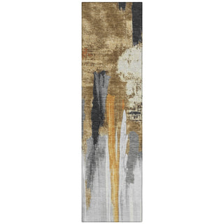 Piper Looms Chantille Abstract ACN1979 Black Machine Washable Area Rug Runner Main Image