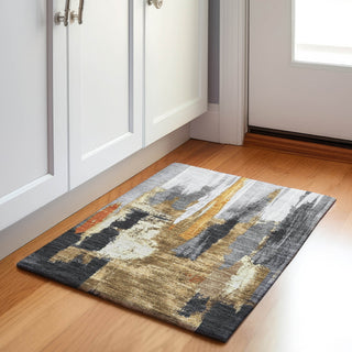 Piper Looms Chantille Abstract ACN1979 Black Machine Washable Area Rug Scatter Lifestyle Image Feature