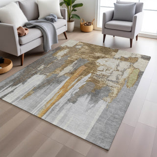 Piper Looms Chantille Abstract ACN1979 Ivory Machine Washable Area Rug Lifestyle Image Feature