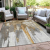 Piper Looms Chantille Abstract ACN1979 Ivory Machine Washable Area Rug Outdoor Lifestyle Image Feature