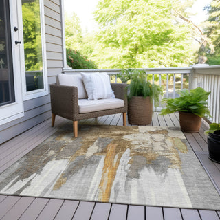 Piper Looms Chantille Abstract ACN1979 Ivory Machine Washable Area Rug Outdoor Lifestyle Image Feature