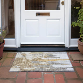 Piper Looms Chantille Abstract ACN1979 Ivory Machine Washable Area Rug Scatter Outdoor Lifestyle Image Feature
