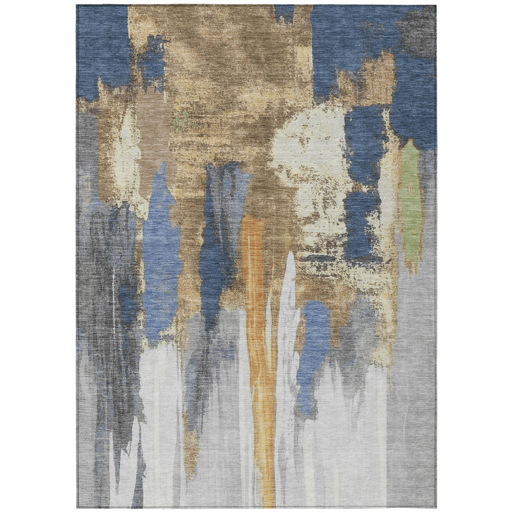Piper Looms Chantille Abstract ACN1979 Navy Machine Washable Area Rug main image