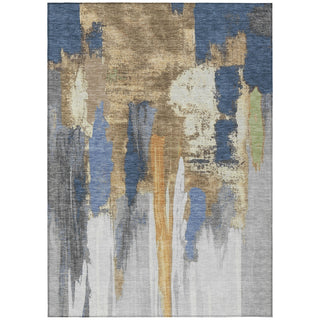 Piper Looms Chantille Abstract ACN1979 Navy Machine Washable Area Rug main image