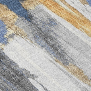 Piper Looms Chantille Abstract ACN1979 Navy Machine Washable Area Rug Swatch Image