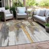 Piper Looms Chantille Abstract ACN1979 Taupe Machine Washable Area Rug Outdoor Lifestyle Image Feature