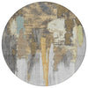 Piper Looms Chantille Abstract ACN1979 Taupe Machine Washable Area Rug Round Main Image
