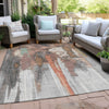 Piper Looms Chantille Abstract ACN1979 Terracotta Machine Washable Area Rug Outdoor Lifestyle Image Feature