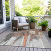 Piper Looms Chantille Abstract ACN1979 Terracotta Machine Washable Area Rug Outdoor Lifestyle Image Feature