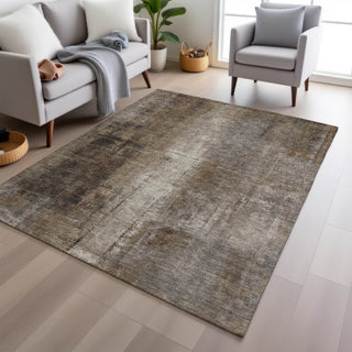 Piper Looms Chantille Abstract ACN1980 Brown Machine Washable Area Rug Lifestyle Image Feature