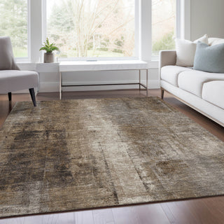 Piper Looms Chantille Abstract ACN1980 Brown Machine Washable Area Rug Lifestyle Image Feature