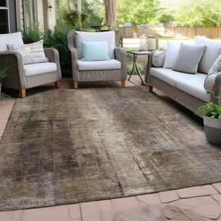 Piper Looms Chantille Abstract ACN1980 Brown Machine Washable Area Rug Outdoor Lifestyle Image Feature