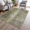 Piper Looms Chantille Abstract ACN1980 Gold Machine Washable Area Rug Lifestyle Image Feature