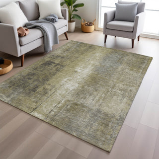 Piper Looms Chantille Abstract ACN1980 Gold Machine Washable Area Rug Lifestyle Image Feature