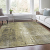 Piper Looms Chantille Abstract ACN1980 Gold Machine Washable Area Rug Lifestyle Image Feature